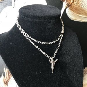 SILVER TONE RELIGIOUS NECKLACE